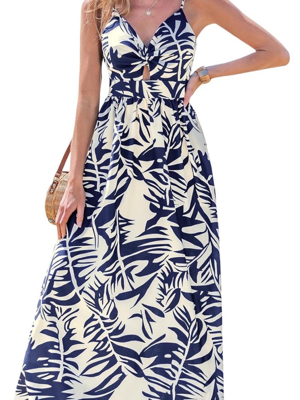 *ROYAL BLUE & WHITE* NWT, Cupshe, Women’s, Floral Maxi Dress